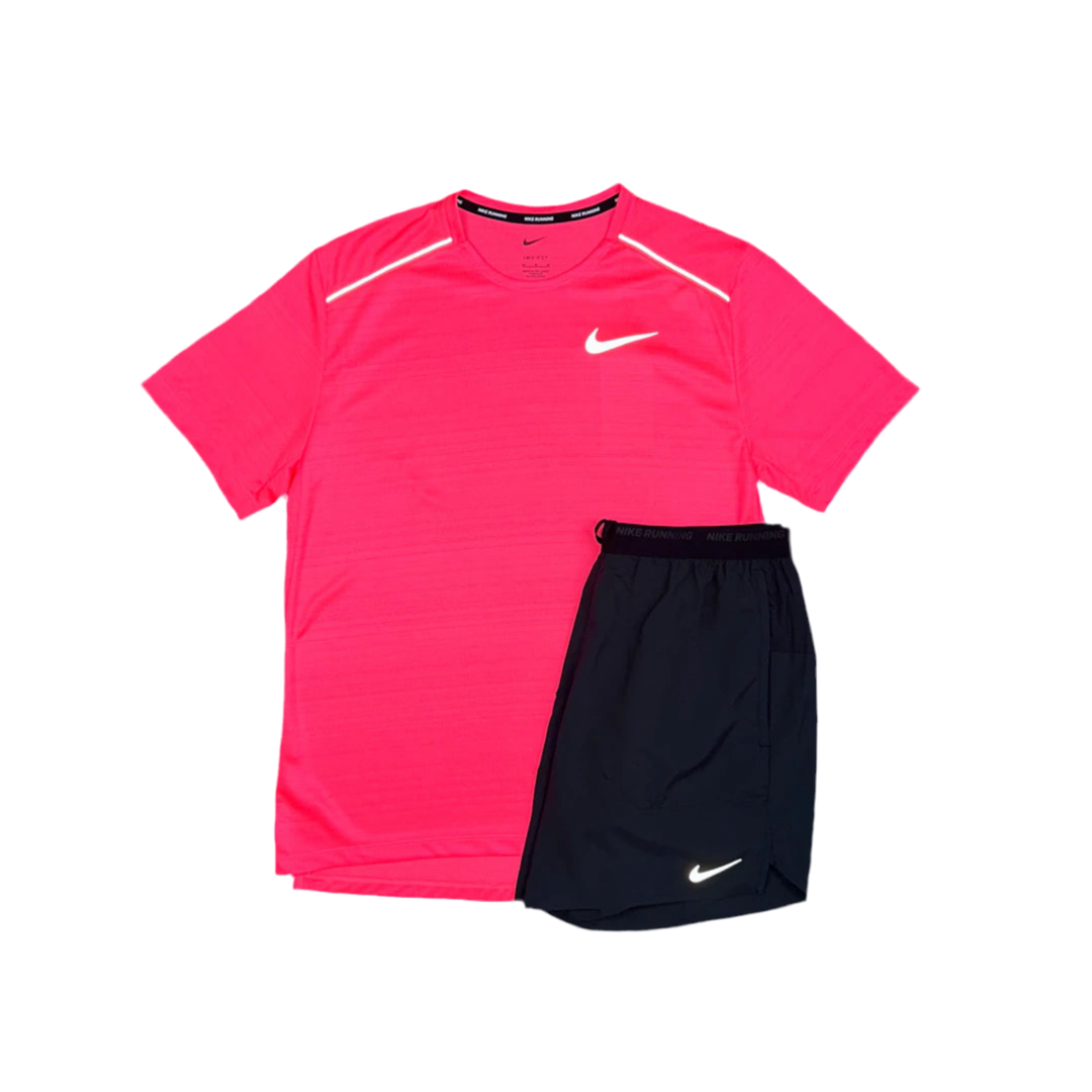 Nike - Aster Pink Miler / Black Flex Stride Set