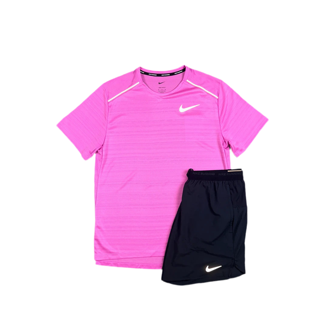 Nike - Playful Pink Miler / Black Flex Stride Set