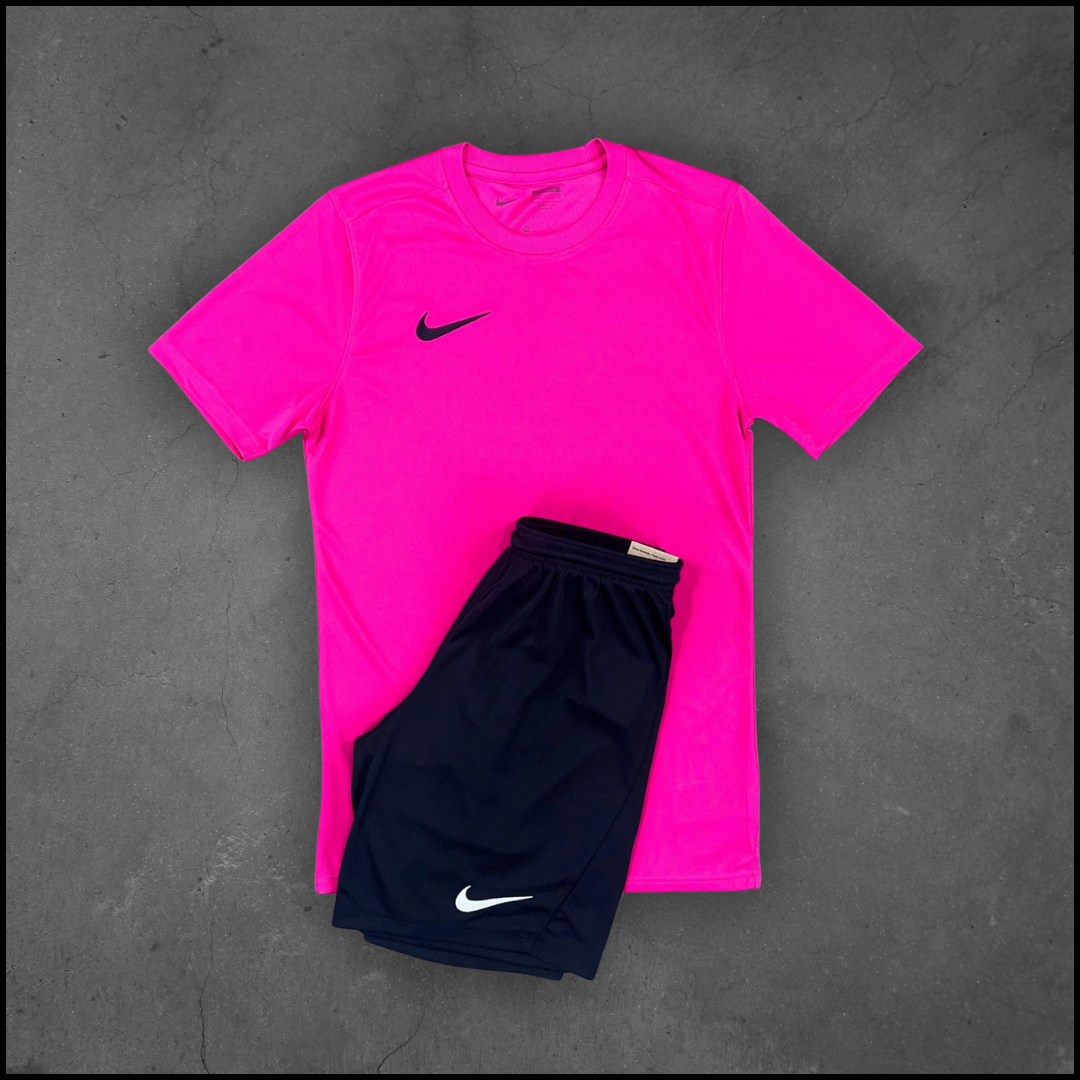Nike Dri-Fit Short Set - Electric Pink & Black